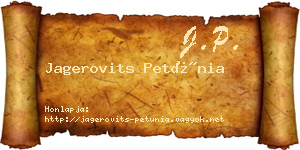 Jagerovits Petúnia névjegykártya